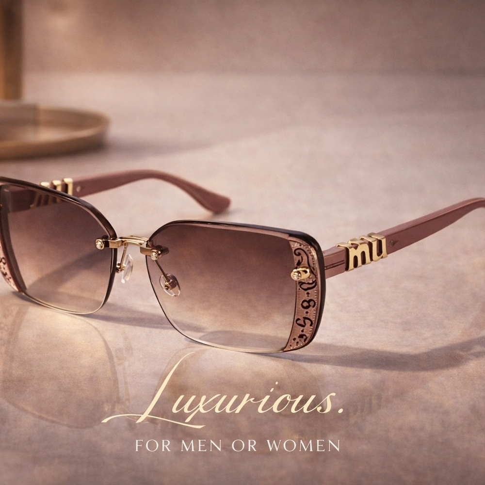 Elegant Gold and Brown Sunglasses